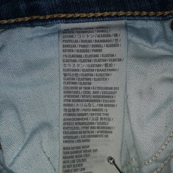 Abercrombie & Fitch Distressed Ladies Size 8 Medium Wash Straight Leg Blue Jeans - Picture 4 of 5